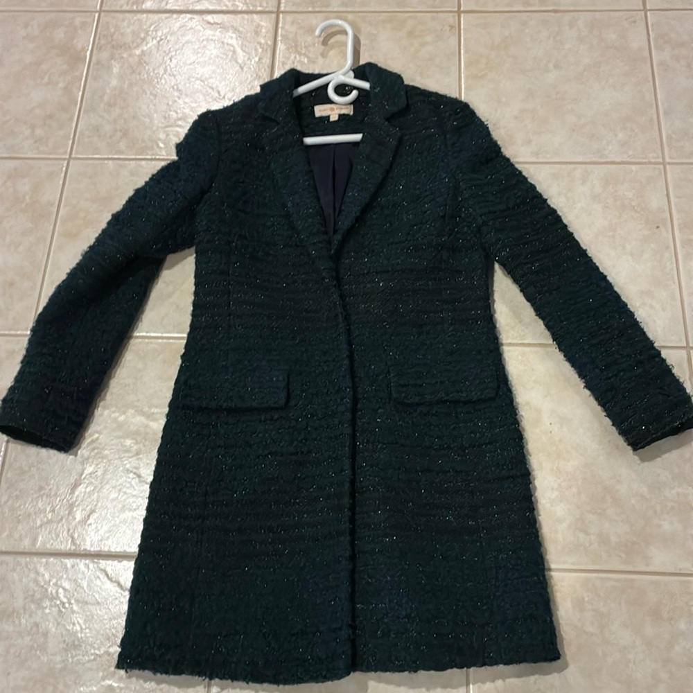 Tory Burch, Stylish, form-fitting, green wool  winter coat